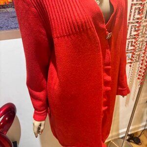 Valentino sweater open cardigan designer couture Large wool Christmas Paris